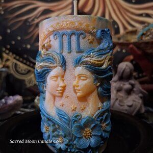 Gemini Celestial Twins Pillar Candle